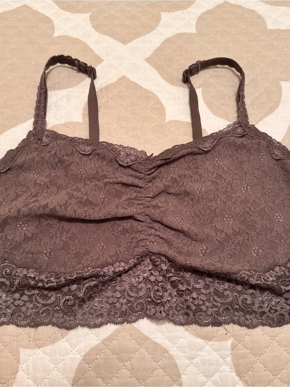 Soma Lace Bralette in Taupe